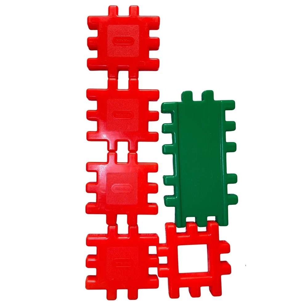 Little Tikes Vtg Waffle‎ Blocks Red Green Road Mixed Lot 9 Pcs Replacement Parts